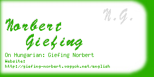 norbert giefing business card